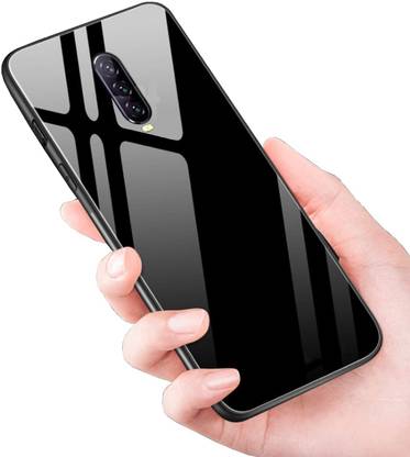 Xec2us Back Cover For One Plus 7 Luxurious Toughened Glass Back Case With Shockproof Tpu Case Black Xec2us Flipkart Com