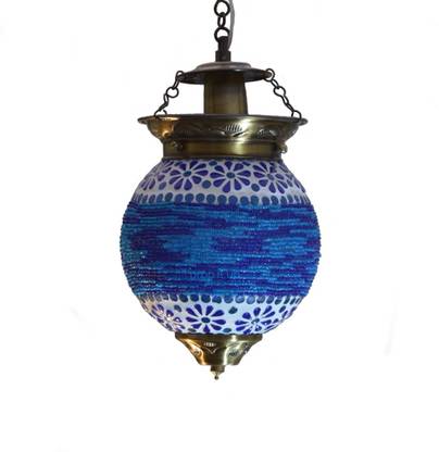 Prop It Up Rajasthani style beautiful handworked blue pendant light 6" Chandelier Ceiling Lamp