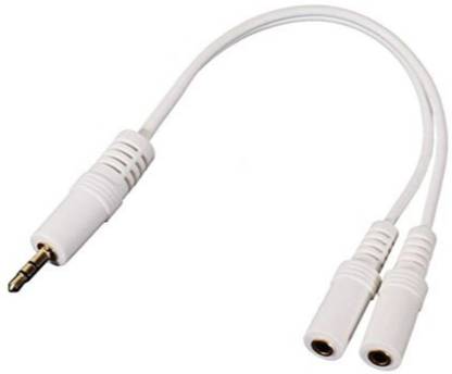 DOMO White AS235W 3.5 mm Audio Splitter Adapter is a Wire Type 2 movable connectors Phone Converter