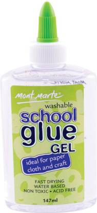 Mont Marte Adhesive - Washable Clear School glue, Use to make DIY slime also Adhesive
