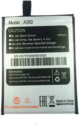 RJR Mobile Battery For  Micromax Canvas Knight A350 2500 mAh