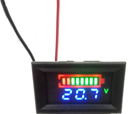 Wooden Extension 12V BLUE display Battery Charge Level Indicator Capacity Tester Dual LED Tester Voltmeter Digital Battery Tester
