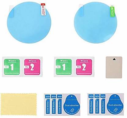 LS Letsshop 2 pcs Universal Designed Round Transparent Car Rearview Mirror Waterproof Membrane Clear Anti-Glare Anti-Fog Film Car Mirror Rain Blocker