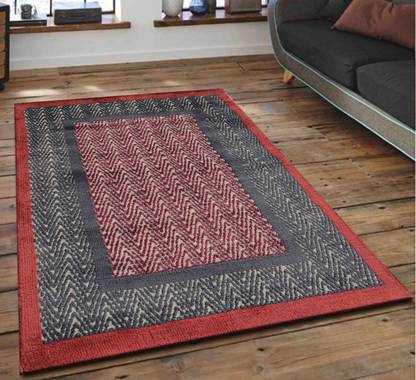 PRESTO Red, Grey Polyester Carpet