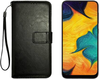 Unirock Flip Cover for Samsung Galaxy A30 (Black, 4GB RAM, 64GB Storage)