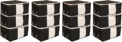 Tagve Extra Large Storage Organiser, Garmnet bag, Storage box Jumbo Black- Pack of 12