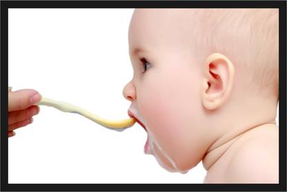 Cute Baby Poster with Frame Gloss Laminated 14X20 Inch without Glass M27 Paper Print