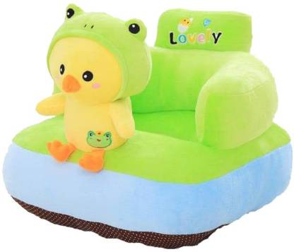 AVS Chick Shape Soft Plush Cushion Baby Sofa Seat or Rocking Chair for Kids - 45 cm Green Fabric Sofa