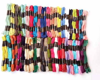 WHITE POPCORN Embroidery Thread Skeins (Pack of 100) Thread