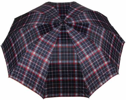 KEKEMI UMB016C 3 Fold Check Windproof Travel Umbrella