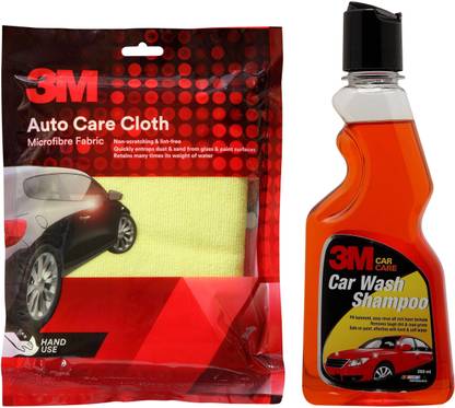 3M Microfiber Cloth and Car Shampoo (250 ml) Car Washing Liquid
