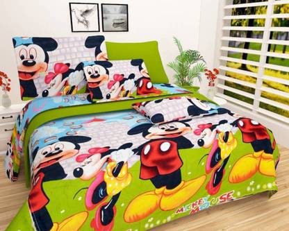 sam creations 160 TC Microfiber Double Printed Flat Bedsheet