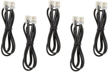 Techvik Ethernet Cable 2 m landline Telephone Intercom Lead RJ11 Adsl Modem Cord Extension/ Patch/