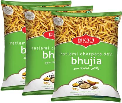 Bikaji Aslee Bikaneri Ratlami Chatpata Sev Bhujia - 400 gm (Pack of 3)