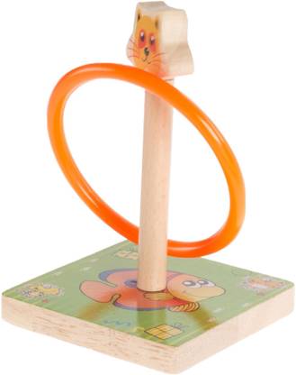 SHRIBOSSJI 5pcs Wooden Animal Throwing Ring Invigorating Intellectual Funny Circle