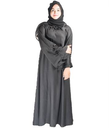 MODEST CITY Nida Matte Solid Abaya With Hijab