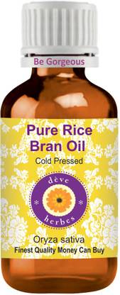 deve herbes Pure Rice Bran Oil (Oryza sativa) 100% Natural Therapeutic Grade Cold Pressed
