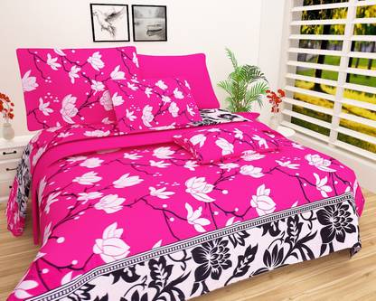 Heny Home 144 TC पॉलीकॉटन डबल प्रिंटेड बेडशीट