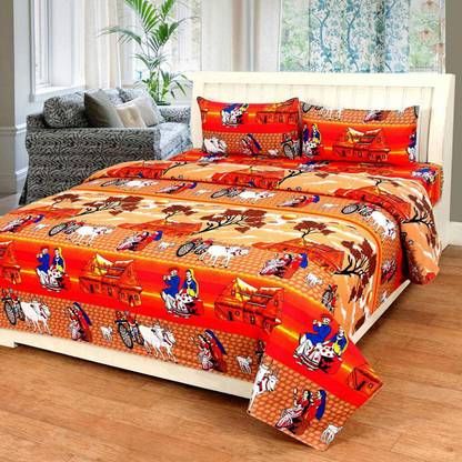Twinkle Star's 180 TC Microfiber Double Printed Flat Bedsheet