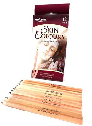 Mont Marte SKIN TONE COLOR PENCIL PACK OF 12 (MULTI COLOR) HEXAGONAL Shaped Color Pencils