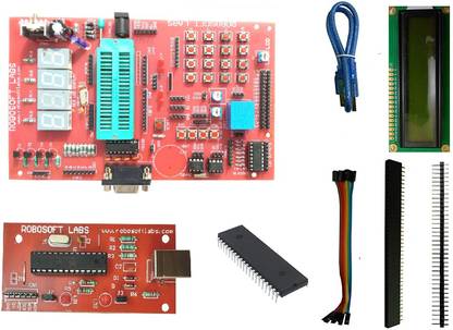 Robosoft Labs AVR ATMEGA16/32 40PIN Board with ATMEGA32 , MAX232, RTC, Educational Electronic Hobby Kit