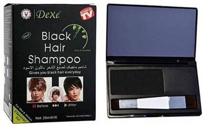 DeXe Black Hair Color Shampoo and Hair Root Concealer , Dark Brown