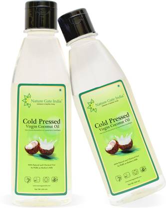 नेचर गेट इंडिया Pure Cold Pressed Virgin Coconut Oil 400 ml (200 ml+200 ml)