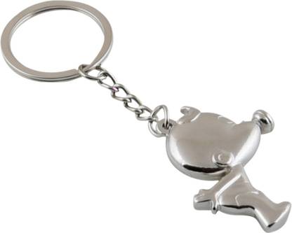 PAWSAM Premium Quality Keyring & Keychain for Child with Hook and Rings | Metal Keychains, keyrings with Toys (Silver) Key Chain