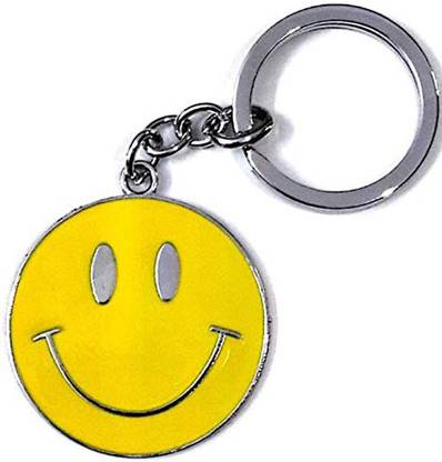 MISMIL Smiley Emoji Smiling Face Emoticon Metal Keychain Yellow Smiley Key Chain
