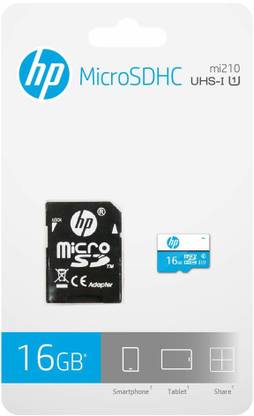 HP 16gb micro U1 16 GB MicroSD Card Class 10 80 MB/s  Memory Card Compatible with Computer, Mobile, Tablet