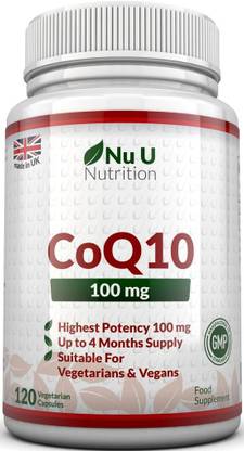 nu u nutrition CoQ10 100mg | 120 Coenzyme Q10 Capsules