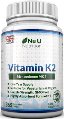 nu u nutrition Vitamin K2 MK 7 200mcg â 365 Vegetarian and Vegan Vitamin K2