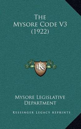 The Mysore Code V3 (1922)