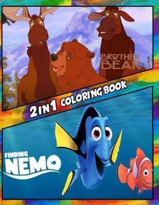 2 in 1 Coloring Book Brother Bear and Finding Nemo