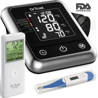 Dr Trust (USA) A-one Galaxy best Automatic meter check instrument testing heart attack cardiac holder device patient small pocket mobile ecg ekg digital machine blood pressure machines checking apparatus monitoring sphygmomanometer measure operator Bp Monitor