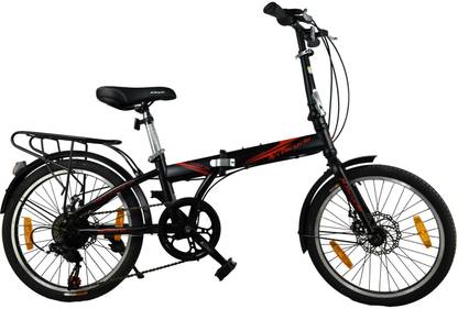 X Bicycle Carry On Dual Disc Brake Folding Bike For Kids Of Age 5-8 Yrs Black & Red 20 T (inch) Folding Bikes/Folding Cycle