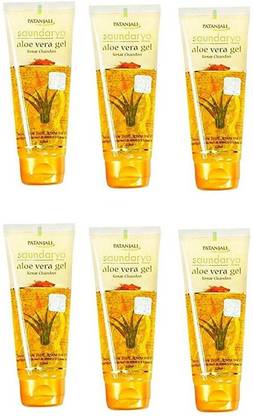 PATANJALI Saundarya Aloe Vera Gel Kesar Chandan (150 ML) - Pack of 6