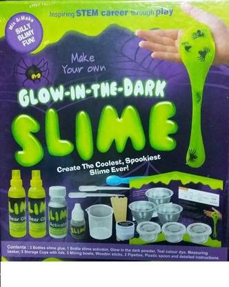 WHITE POPCORN Glow in the Dark Slime Green Putty Toy