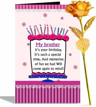 alwaysgift My Brother Its Your Birthday Greeting Card & Golden Rose Hamper