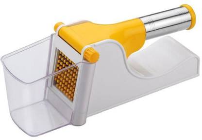 Maitri Plastic French Fries Cutter Chipser with SS Handle, Potato Chipser / Potato Slicer with Container (Multi Color) Potato Slicer