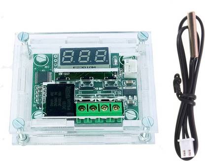 tHemiStO Clear Acrylic Case Shell Housing With W1209 Digital LED DC 12V Temp Thermostat Temperature Control Switch Module Controller Board Temperature Sensor and Controller Electronic Hobby Kit