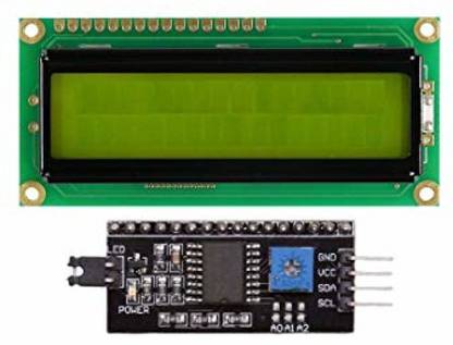 Technical hut 16X2 Character LCD Module with IIC/I2C/TWI/SP I Serial Interface for Arduino UNO Display Lights Electronic Hobby Kit