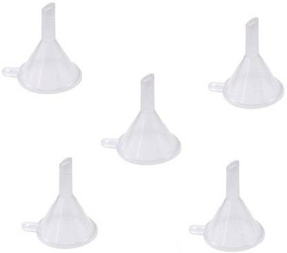 Happy2Buy Pack Of 5 Mini Plastic Funnel, Transparent Funnels Polypropylene Funnel Set