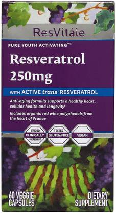 GNC ResVit�le� Resveratrol 250 mg Helps Support Cellular Productivity