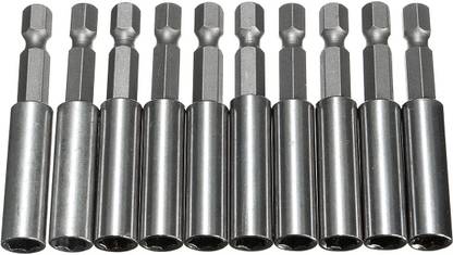 Drillpro 10Pc 1/4" Hex Shank Magnetic Extension Extend Socket Drill Bit Holder Set Tool