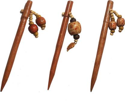 SK Craft Designer Handcrafted Wooden Beads Bun Stick