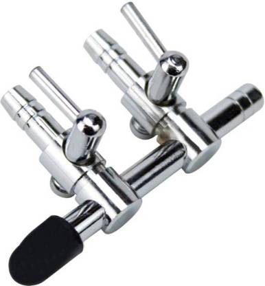 Nucarture Stainless Steel 2 Way Air Flow Splitter Lever Pump Control Valve Aquarium Tool
