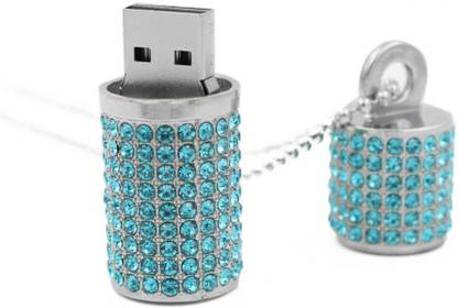 Tobo Novelty Diamond Glitter Bottle Shape Flash Drive,Cute Shining Necklace Thumb Drive Pendrive. 16 Pen Drive Compatible with Desktop Computer, Television, Laptop USB 2.0 Metal Case