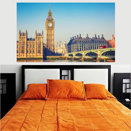 Big Ben Clock Tower London HD Wallpaper No Framed 2ft X 4ft Canvas Art