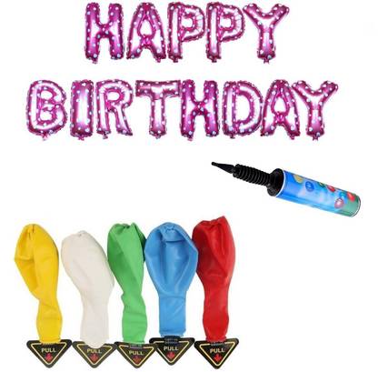 De-Ultimate Set Of Pink Color Happy Birthday Letter/Alphabet Foil Balloons